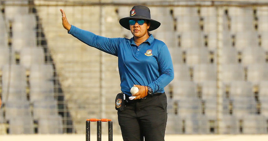 প্রথমবার বাংলাদেশে পুরুষদের ক্রিকেটে নারী আম্পায়ার জেসি