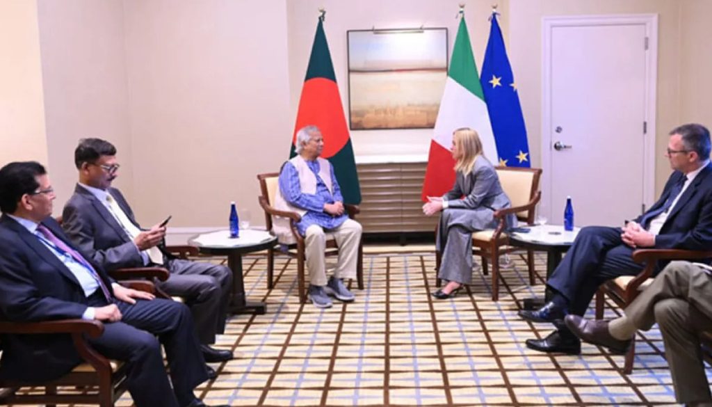 নিরাপদ অভিবাসন ইস্যুতে ইতালির প্রধানমন্ত্রীর সঙ্গে প্রধান উপদেষ্টার বৈঠক