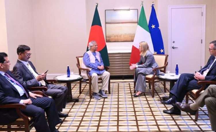 নিরাপদ অভিবাসন ইস্যুতে ইতালির প্রধানমন্ত্রীর সঙ্গে প্রধান উপদেষ্টার বৈঠক