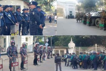 কঠোর নিরাপত্তা বলয়ে আদালতপাড়া; চার বাহিনীর কড়া অবস্থান ও তল্লাশি 