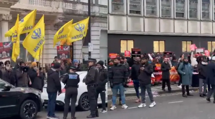 লন্ডনে হিন্দুত্ববাদীদের বিক্ষোভের সময় হাদি হত্যার বিচার চাইলেন শিখরা