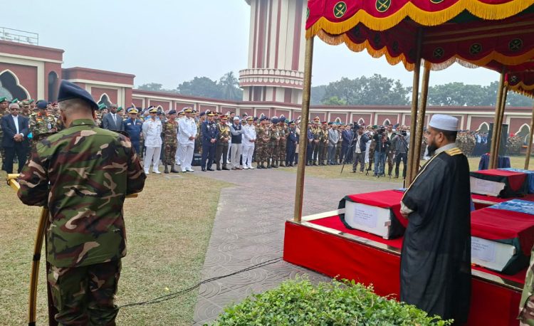 সুদানে নিহত সেনাবাহিনীর ৬ সদস্যের জানাজা সম্পন্ন