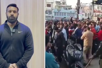 মুসলিম বৃদ্ধের পাশে দাঁড়িয়ে উগ্র হিন্দুত্ববাদীদের রোষানলে পড়লেন হিন্দু যুবক