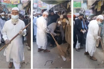 ফজরের নামাজের পরই সড়ক পরিষ্কারে নামলেন বিরোধীদলীয় নেতা ডা. শফিকুর রহমান