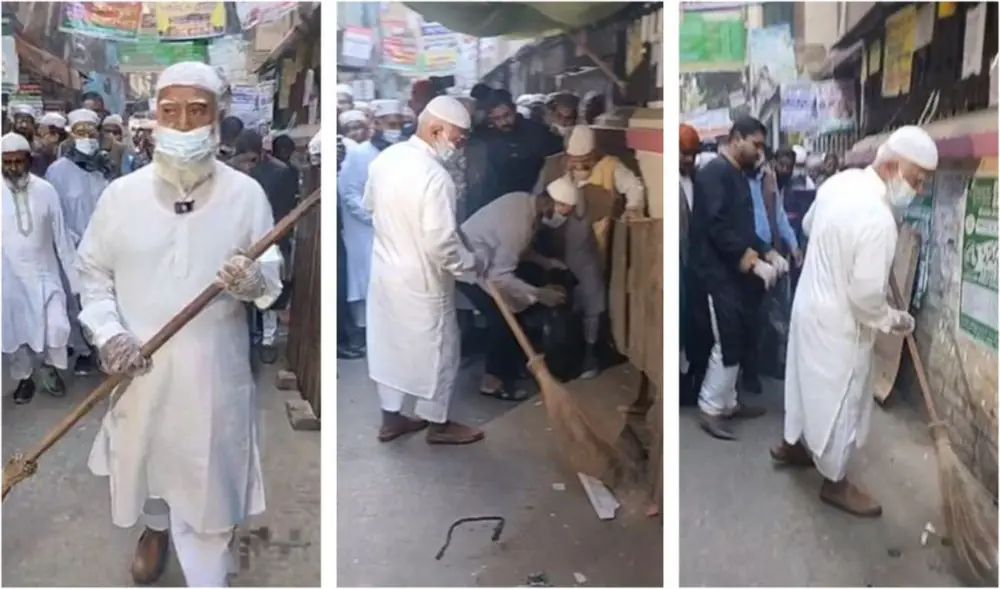 ফজরের নামাজের পরই সড়ক পরিষ্কারে নামলেন বিরোধীদলীয় নেতা ডা. শফিকুর রহমান