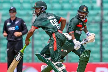 শান্তর সেঞ্চুরির পর মুস্তাফিজের ফাইফার; দুপুটে সিরিজ জয় বাংলাদেশের