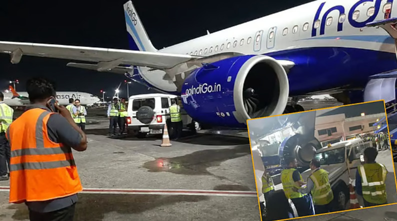 কলকাতা বিমানবন্দরে দাঁড়িয়ে থাকা বিমানের ইঞ্জিনে গাড়ির ধাক্কা