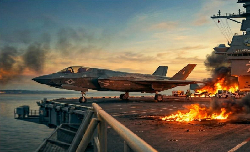 যুক্তরাষ্ট্রের আরেক রণতরীতে আগুন