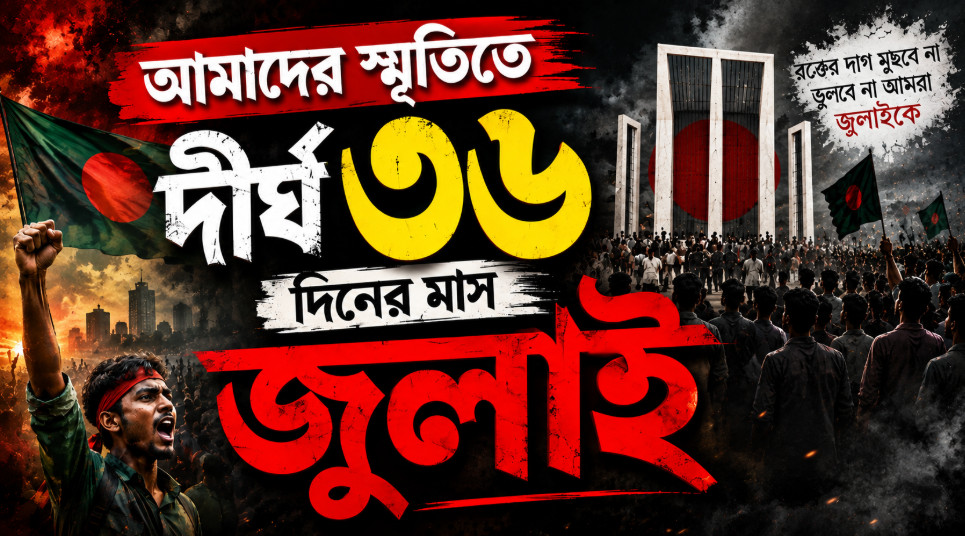আমাদের স্মৃতিতে দীর্ঘ ৩৬ দিনের মাস জুলাই